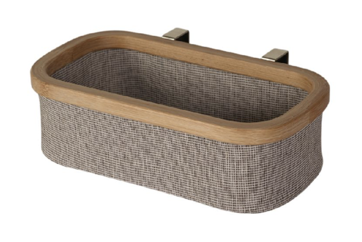 [374521] VERZORGINGSMAND, Hangrekje luier/doekje, grey, bamboo/PET, B22 H7 D12cm, vr verzorgingstafel Hip/Comfort Smart