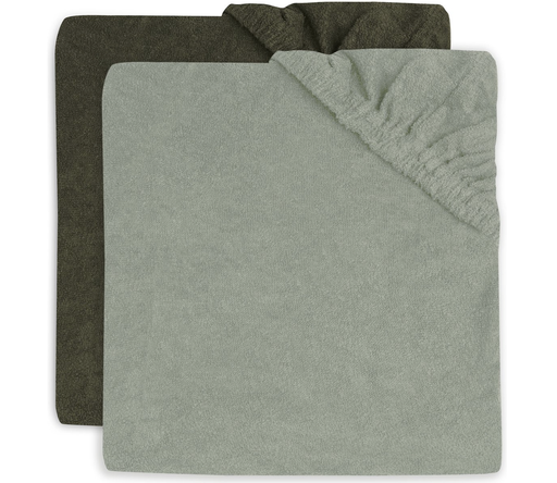 [447677] WASKUSSEN HOES, ash green/leaf green, groen, uni, badstof, 50x70cm, 2 stuk(s), 2022