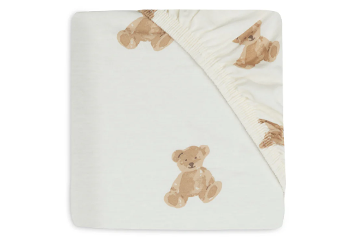 [447701] HOESLAKEN, 40/50x80/90cm, Teddy Bear, vr wieg/draagmand, aop teddybeer, jersey, 100% katoen, 1 stuk(s), 2022