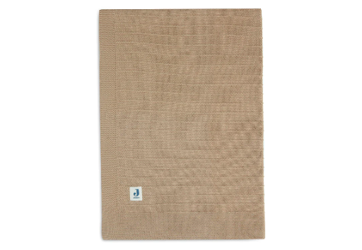 [447717] DEKEN, 75x100cm, Pure Knit biscuit, bruin, all over strepen motief, tricot, voor wieg/draagmand/park, 2022