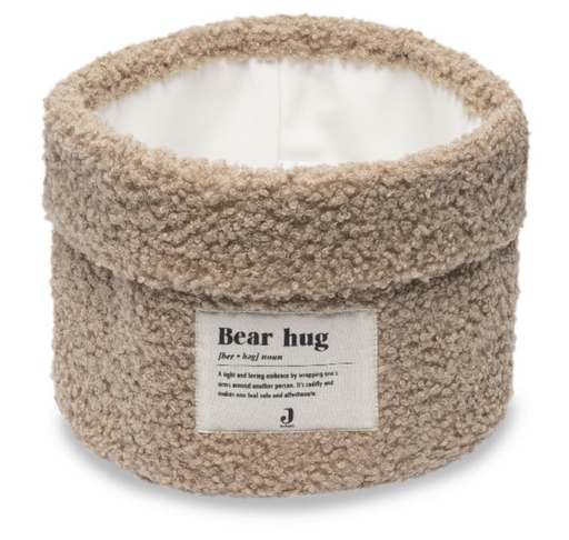 [461107] VERZORGINGSMAND, Boucle biscuit, bruin, uni, rond, teddy bouclé, H14 Dia18cm, 1 vak(ken), 1 stuk(s), opbergen, SS23