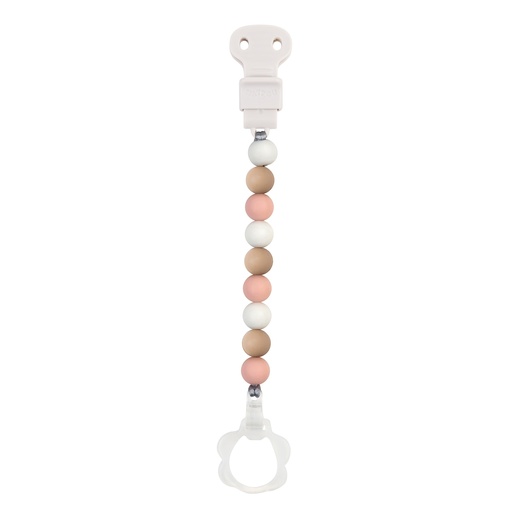 [399685] FOPSPEENKETTING, Silicon, light pink/ beige, uni, lint silicone met clip in kunststof, vr fopspeen met/zonder ring