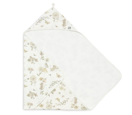 [471174] BADCAPE, Dreamy Mouse, ecru/multikleur, all over print muisjes in tuin/uni, badstof/jersey, 75x75cm