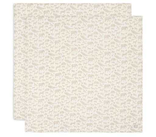 [471206] TETRA DOEK, 115x115cm, Small, Animals nougat, ecru, all over print dieren, deken/wikkeldeken, 2 stuks