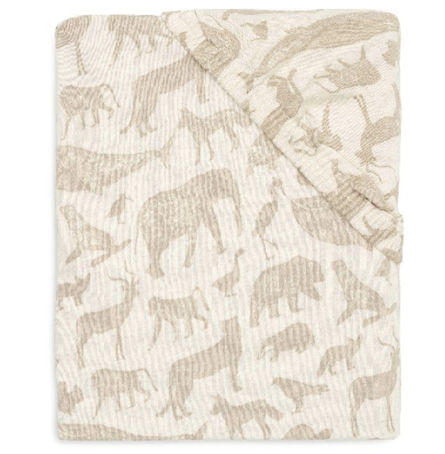 [471216] Jollein | Hoeslaken Animals Nougat 100% Katoen 70x140cm