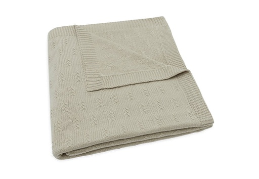 [471229] DEKEN, 100x150cm, Grain Knit olive green , groen, aograan motief/uni, tricot, voor babybed 60x120/babybed 70x140