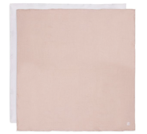 [484010] TETRA DOEK, 115x115cm, Wild Rose, ivory, roze/ecru, uni, deken/wikkeldeken, 2 stuk(s), Large, VJ2024