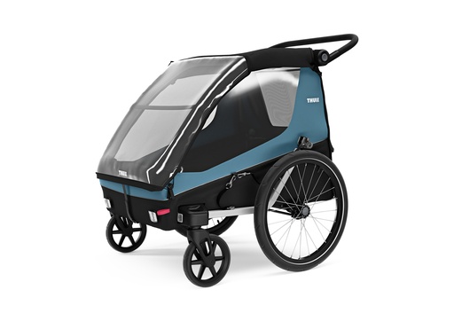 [441992] FIETSKAR, Courier 2, aegean blue, zwart/blauw, voor 2 kinderen, gesch vr babyschaal, opvouwbaar