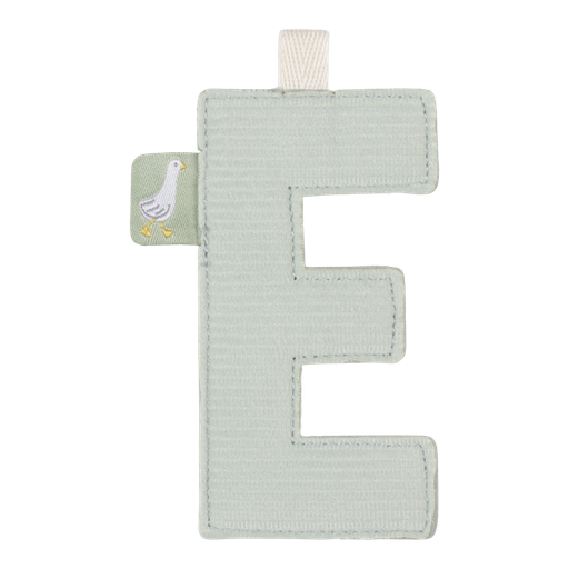 [452410] TEXTIEL LETTER, Letter E, grijs, geribbeld, textiel, L: 10 cm, Vlaggenlijn, decoratie, 2022