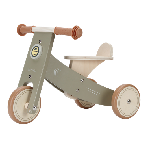 [466087] Little Dutch | Loopfiets Driewieler Olive Hout +12M