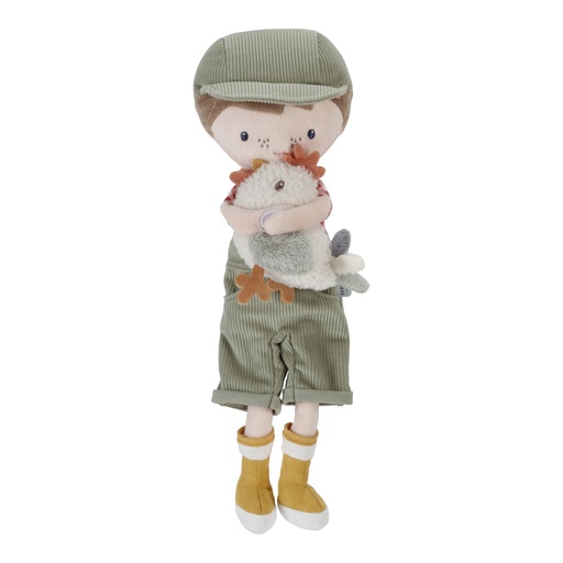 [470211] Little Dutch | Pluche Knuffel Little Farm Boer Jim Met Kip H35cm +12M, knuffelpop