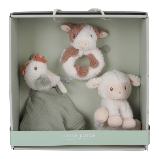 [470227] Little Dutch | Giftset Little Farm Pluche Knuffel Kip/Schaap/Koe