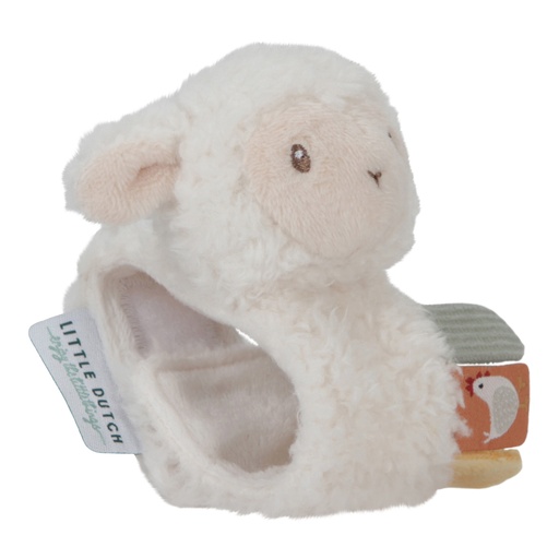 [470235] Little Dutch | Polsrammelaar Little Farm Schaap Ecru +0M