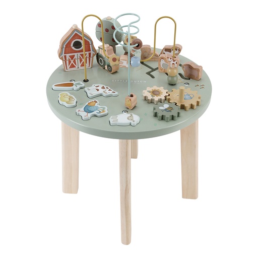 [470294] Little Dutch | Speeltafel Little Farm Activiteitentafel Hout/Metaal +12M