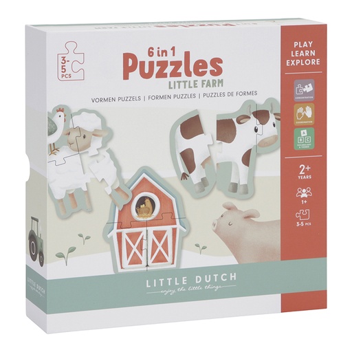 [470299] PUZZEL, 6 in 1 puzzel boerderij, Little Farm, multikleur, karton, vanaf 24 maanden, 2023