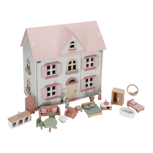 [470533] Little Dutch | Poppenhuis Roze Hout +36M