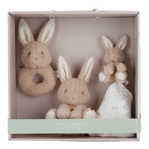 [478843] Little Dutch | Giftset Baby Bunny Pluche Knuffel/Knuffeldoek/Ringrammelaar +0M