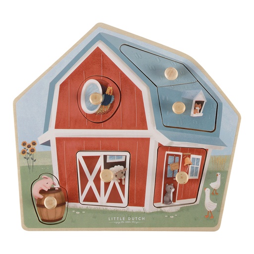 [479599] PUZZEL, Houten puzzel, Little Farm, multikleur, hout, vanaf 12 maanden, 2023