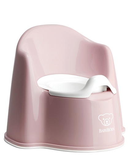 [376810] WC-POTJE, Potty Chair, powder pink|white, wit|roze, uni|print beer, met rug