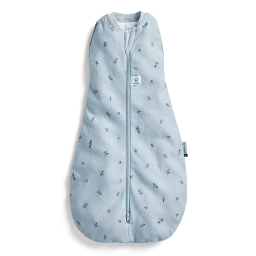 [475741] SLAAPZAK, 60cm, ZM, 1.0TOG, dragonflies, blauw, Cocoon Swaddle Bag, Mild Pouch, aop libellen, bio katoen/bamboe, 2023