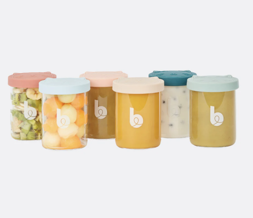 [458065] Babymoov | Bewaarpotje Isy Bowls met Maatverdeling Glas/Siliconen 6x 250ml