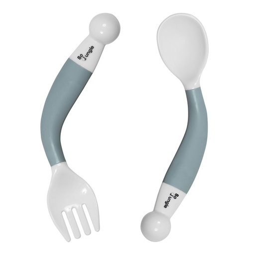 [272308] BESTEK, B-Bendable Spoon & Fork, lepel & vork, blue, buigbaar handvat, vr links- en rechtshandigen