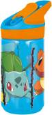 [442620] DRINKBEKER, 480 ml, Pokemon, Tritan Premium Waterfles,oranje/blauw, Pokemonfiguren, tritan, deksel, 1 st