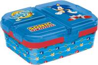 [458690] BROODDOOS, Sonic, Sonic Lunchbox, blauw, pirnt Sonic, kunststof, clipsluiting, 15x4.5x18cm, met 3 extra aparte vakken