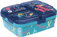 [458691] BROODDOOS, Stitch, Stitch Lunchbox, blauw, print Sonic, clipsluiting, 15 x 4.5 x18cm, met 3 extra aparte vakken