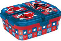 [473427] BROODDOOS, Spiderman Lunchbox, rood/blauw, spidermanprint, kunststof, clipsluiting, 3 extra aparte vakken