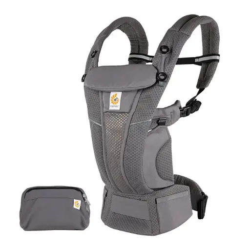 [420086] BABYBUIDEL, Omni Breeze, graphite grey, SoftFlex - mesh, 3.2 kg tot 20.4 kg, positie buik/heup/ rug/M houding, 2022