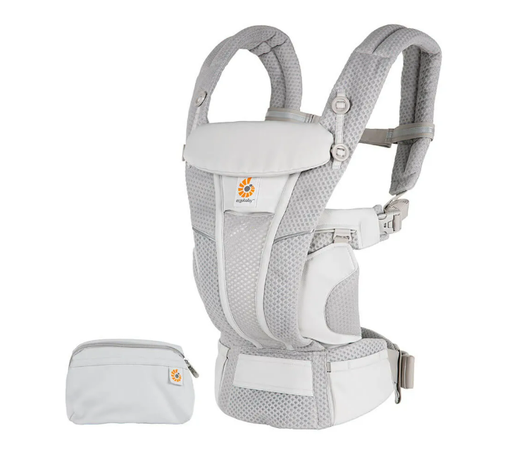 [420087] BABYBUIDEL, Omni Breeze, pearl grey, SoftFlex - mesh, 3.2 kg tot 20.4 kg, positie buik/heup/rug/M houding, 2022