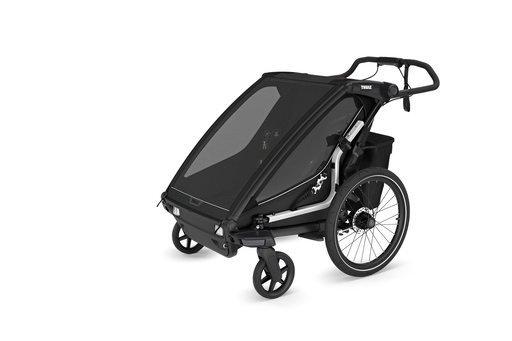 [481963] FIETSKAR, Thule, Chariot Sport 2 G3, black, zwart, vr 2 kind, gesch vr babyschaal, opvouwbaar, achterlicht, 2024