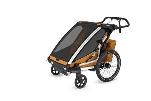 [481970] FIETSKAR, Thule, Chariot Sport 2 G3, natural gold, vr 2 kind, gesch vr babyschaal, opvouwbaar, achterlicht, 2024 