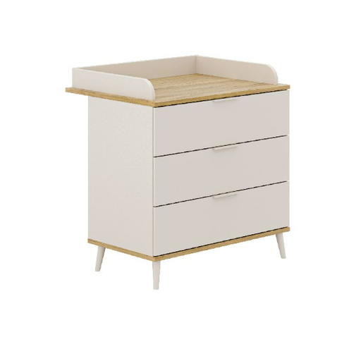 [477593] COMMODE, Hazel, met verdieper, Cashmere beige- oak montana initation, soft close, spaanderplaat