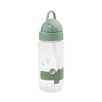 [430271] DRINKBEKER, 350 ml, Straw Bottle, Croco, green, print krokodil, PP, deksel, rietje, 1 stuk(s), 2024