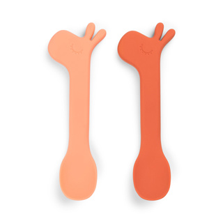 [456616] LEPEL, 2 delig, Silicone Spoon 2-pack, Lalee, papaya, oranje, uni, van 0 maand, bestek, 2024