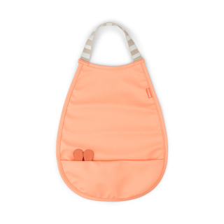 [456625] SLABBETJE, Pull-Over Bib, Raffi, coral, met halssluiting, 26.5x35cm, met kruimelv., waterdicht, 1 stuk(s), 2024