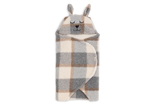 [510736] Wrap Blanket Bunny Check Boucle