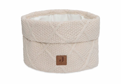 [510891] Changing Table Basket Check Knit Oatmeal