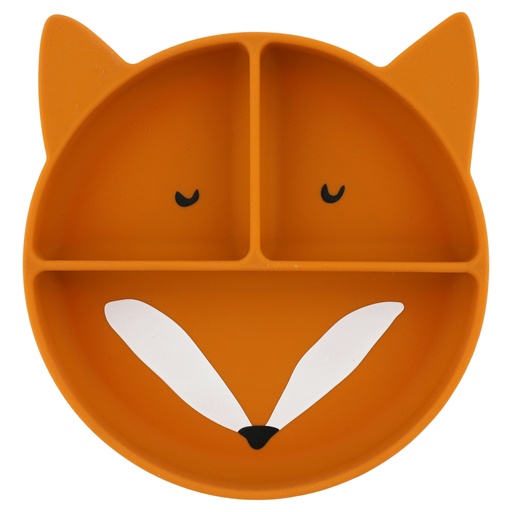 [485526] Trixie | Siliconen Bord Met Vakjes En Zuignap Mr. Fox Oranje 20x19x3.5cm 