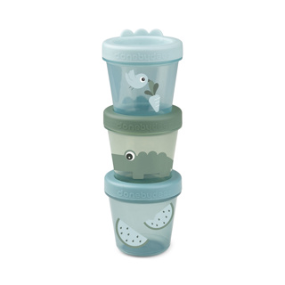 [456674] Done by Deer | Bewaarpotje Baby Food Container Croco Groen 150ml 3-pack