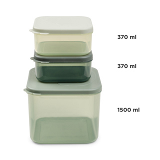 [456677] BEWAARPOTJE, Food Storage Container Set L, Elphee, green, groen, PP/PP, 2x 370 ml/1x 1500 ml, 2024