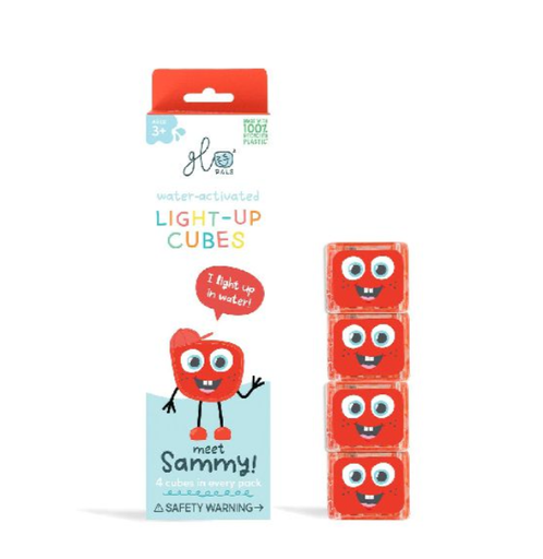 [482457] Glo Pals | BADSPEELGOED, Sammy, light up sensory cubes, rood, kunststof, 4 stuks, af 36M