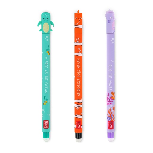 [518797] Legami | Balpen Set of 3 erasable gel pens - Under The Sea