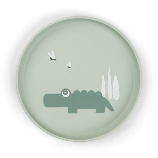 [472309] PLAT BORD, Foodie Plate, Croco, green, rond, groen, print krokodil, PP, 1 stuk, bord, 24