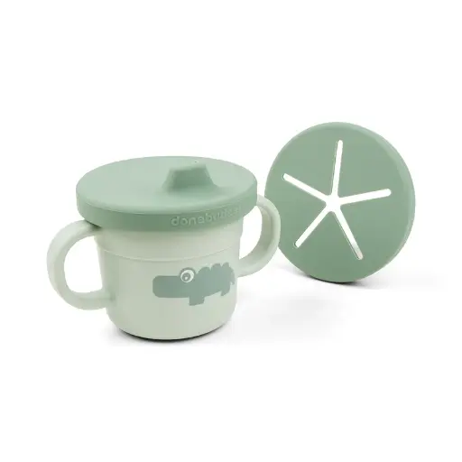 [478048] Done by Deer | Drinkbeker Foodie Croco Spout/Snack Cup Groen 215ml