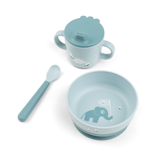 [478058] EETSET, Foodie First Meal Set, Elphee, blue, blauw, dierenprint, PP, 3 delig:, kom, lepel, drinkbeker, 2024