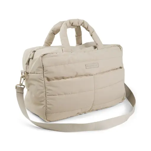 [478072] Done by Deer | Verzorgingstas Quilted Changing Bag Sand Gerecycleerd Polyester +Luiermat +Schouderriem Ecru