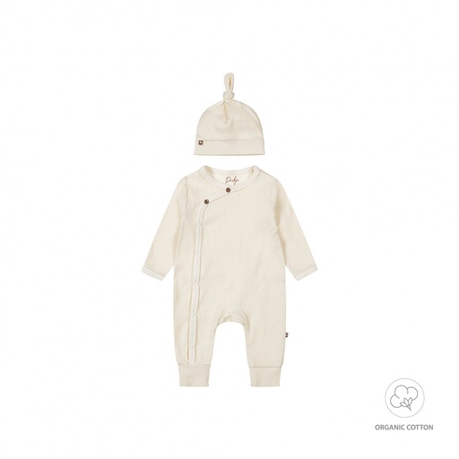 [526645] 1 pce babysuit + hat organic cotton